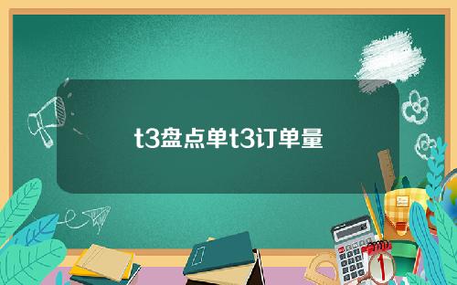 t3盘点单t3订单量