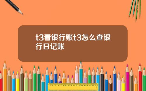 t3看银行账t3怎么查银行日记账