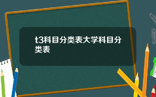t3科目分类表大学科目分类表
