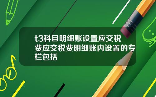 t3科目明细账设置应交税费应交税费明细账内设置的专栏包括