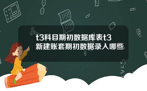 t3科目期初数据库表t3新建账套期初数据录入哪些