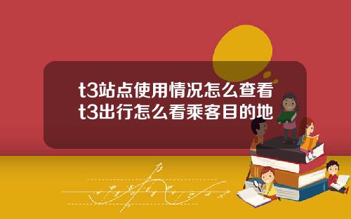 t3站点使用情况怎么查看t3出行怎么看乘客目的地