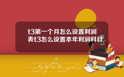 t3第一个月怎么设置利润表t3怎么设置本年利润科目