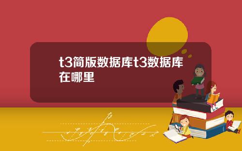 t3简版数据库t3数据库在哪里