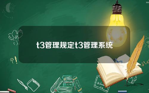 t3管理规定t3管理系统