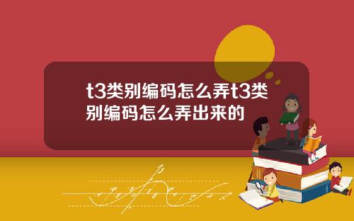 t3类别编码怎么弄t3类别编码怎么弄出来的