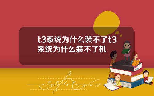 t3系统为什么装不了t3系统为什么装不了机