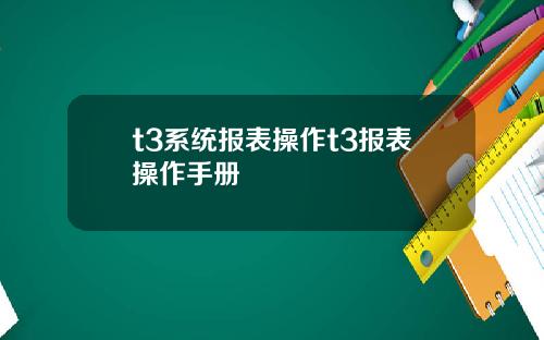 t3系统报表操作t3报表操作手册