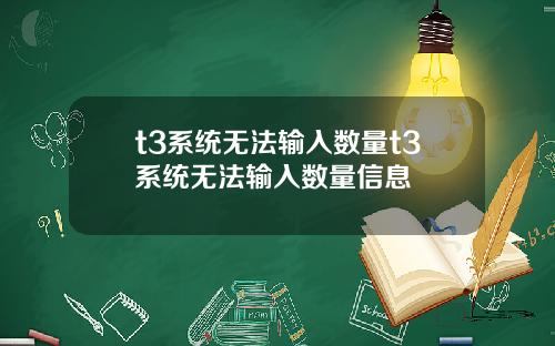 t3系统无法输入数量t3系统无法输入数量信息