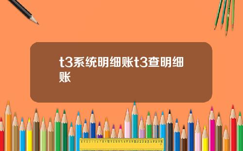 t3系统明细账t3查明细账