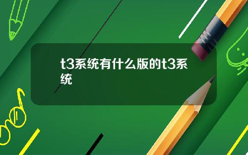 t3系统有什么版的t3系统