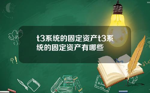 t3系统的固定资产t3系统的固定资产有哪些