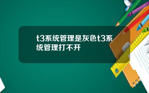 t3系统管理是灰色t3系统管理打不开