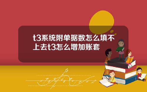 t3系统附单据数怎么填不上去t3怎么增加账套