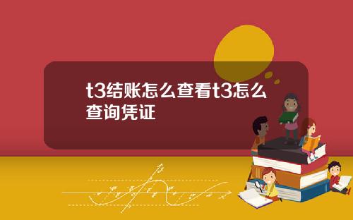 t3结账怎么查看t3怎么查询凭证