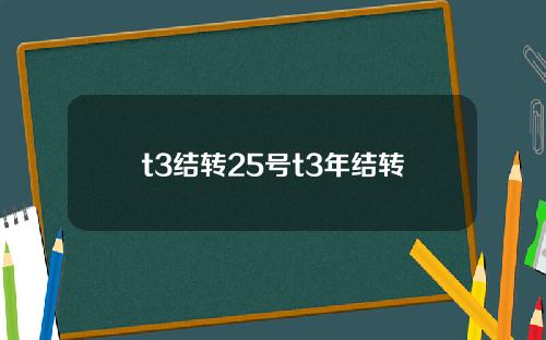 t3结转25号t3年结转