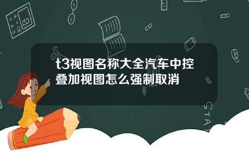 t3视图名称大全汽车中控叠加视图怎么强制取消
