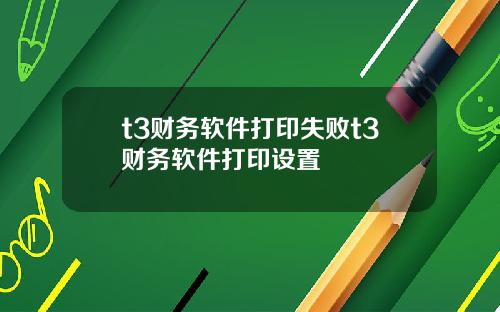 t3财务软件打印失败t3财务软件打印设置