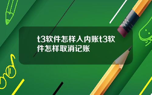 t3软件怎样入内账t3软件怎样取消记账