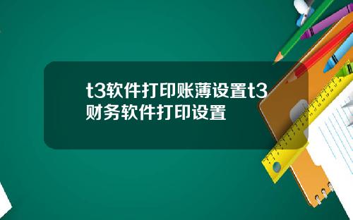 t3软件打印账薄设置t3财务软件打印设置