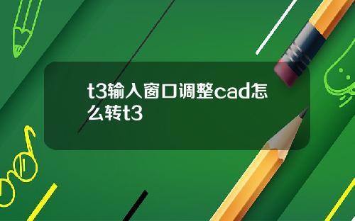 t3输入窗口调整cad怎么转t3