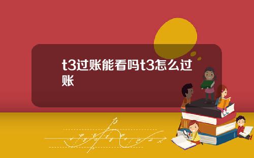 t3过账能看吗t3怎么过账