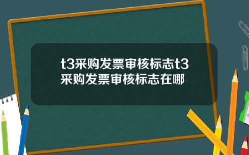 t3采购发票审核标志t3采购发票审核标志在哪