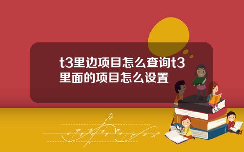 t3里边项目怎么查询t3里面的项目怎么设置