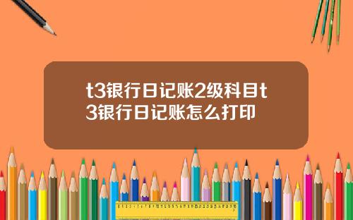 t3银行日记账2级科目t3银行日记账怎么打印
