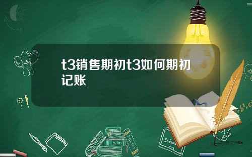 t3销售期初t3如何期初记账