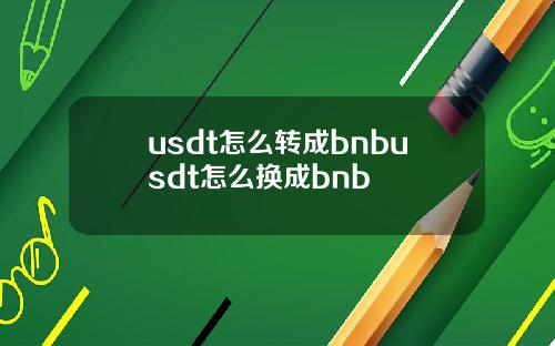 usdt怎么转成bnbusdt怎么换成bnb