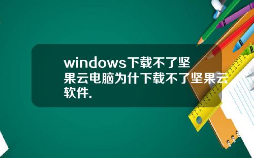 windows下载不了坚果云电脑为什下载不了坚果云软件.
