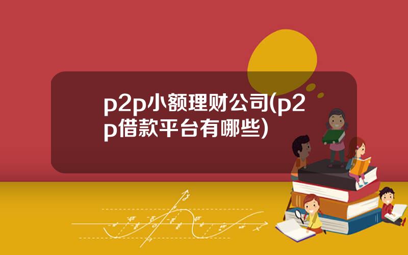p2p小额理财公司(p2p借款平台有哪些)