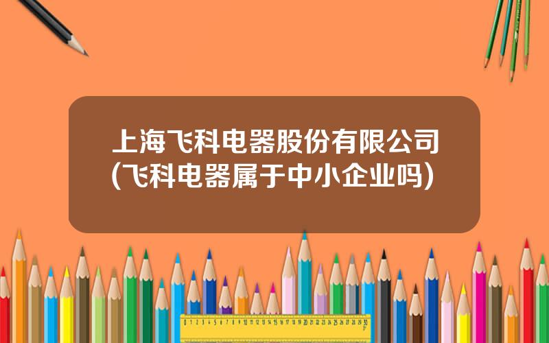 上海飞科电器股份有限公司(飞科电器属于中小企业吗)