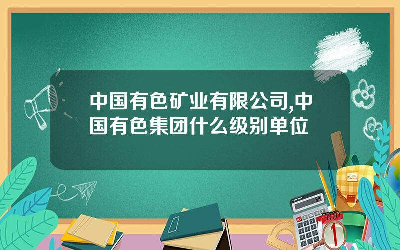 中国有色矿业有限公司,中国有色集团什么级别单位