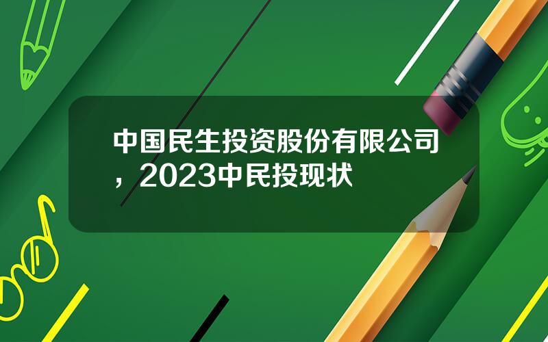 中国民生投资股份有限公司，2023中民投现状