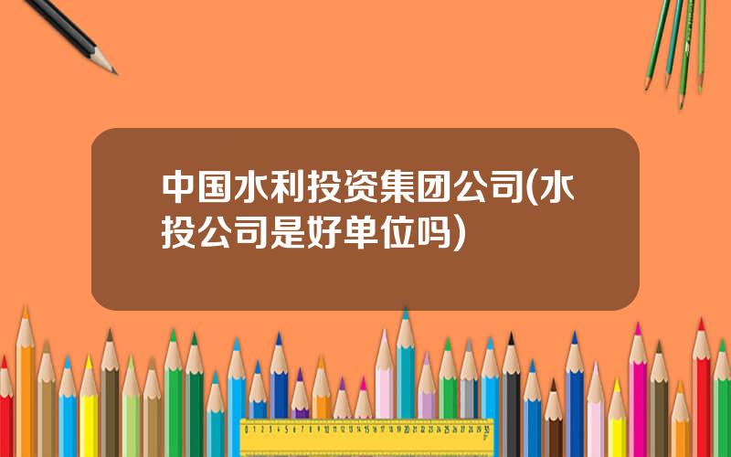中国水利投资集团公司(水投公司是好单位吗)