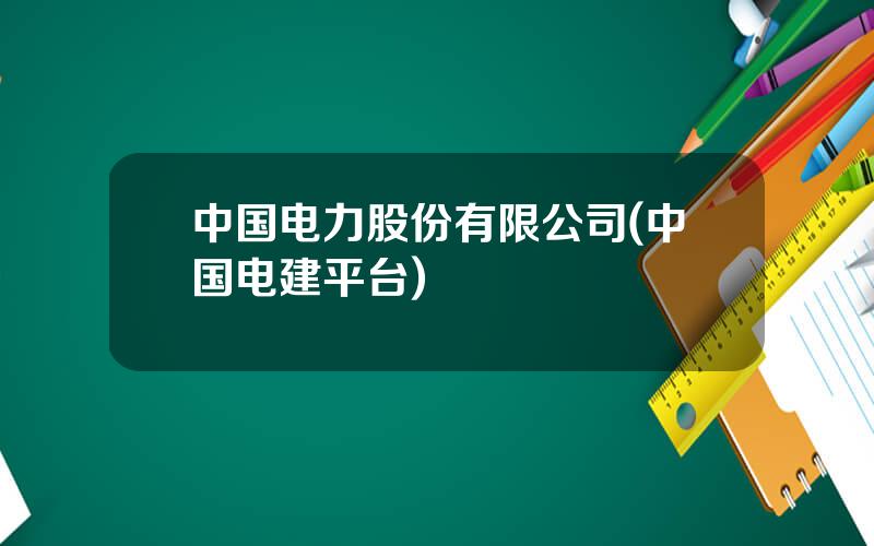 中国电力股份有限公司(中国电建平台)