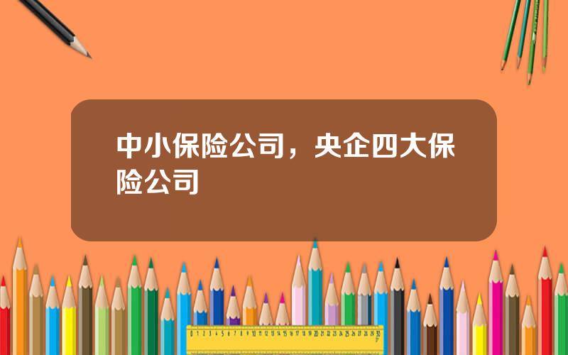 中小保险公司，央企四大保险公司