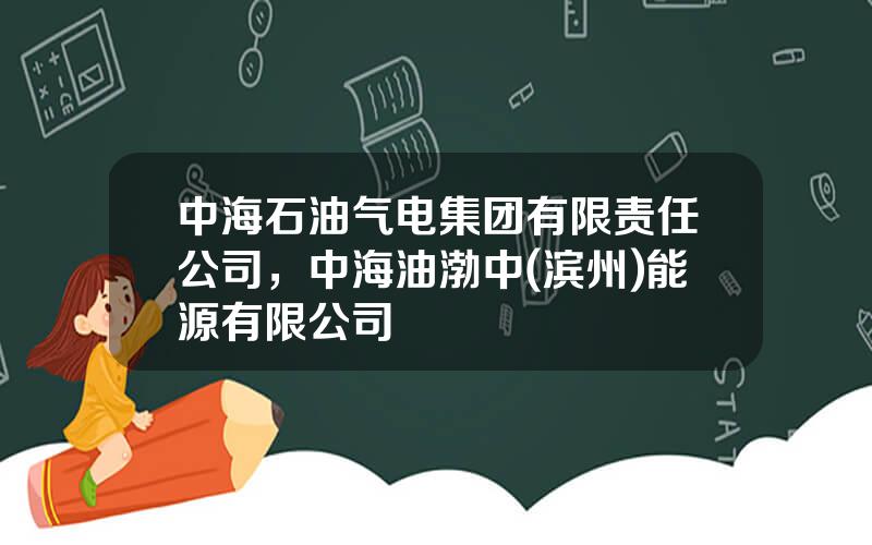中海石油气电集团有限责任公司，中海油渤中(滨州)能源有限公司