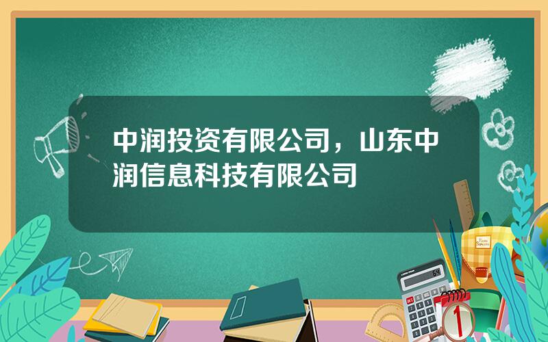 中润投资有限公司，山东中润信息科技有限公司