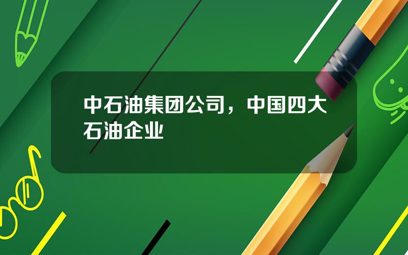 中石油集团公司，中国四大石油企业