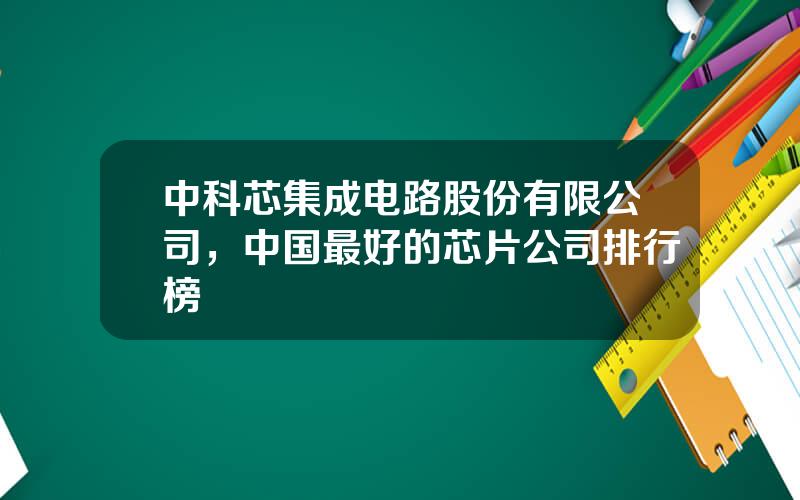 中科芯集成电路股份有限公司，中国最好的芯片公司排行榜