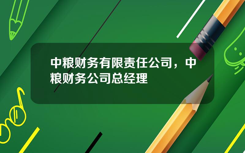 中粮财务有限责任公司，中粮财务公司总经理