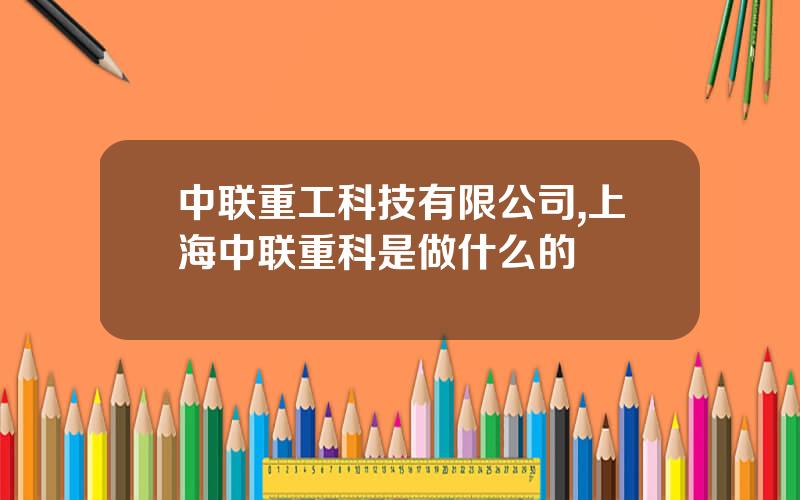 中联重工科技有限公司,上海中联重科是做什么的