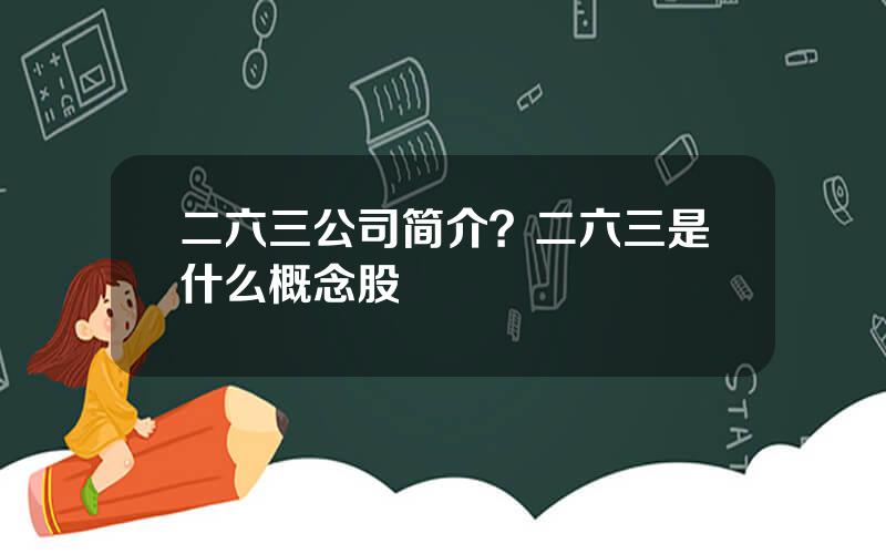 二六三公司简介？二六三是什么概念股
