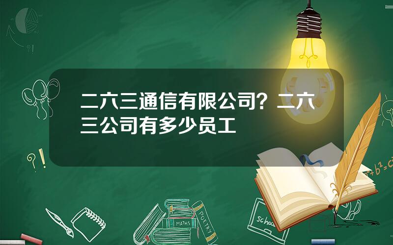 二六三通信有限公司？二六三公司有多少员工