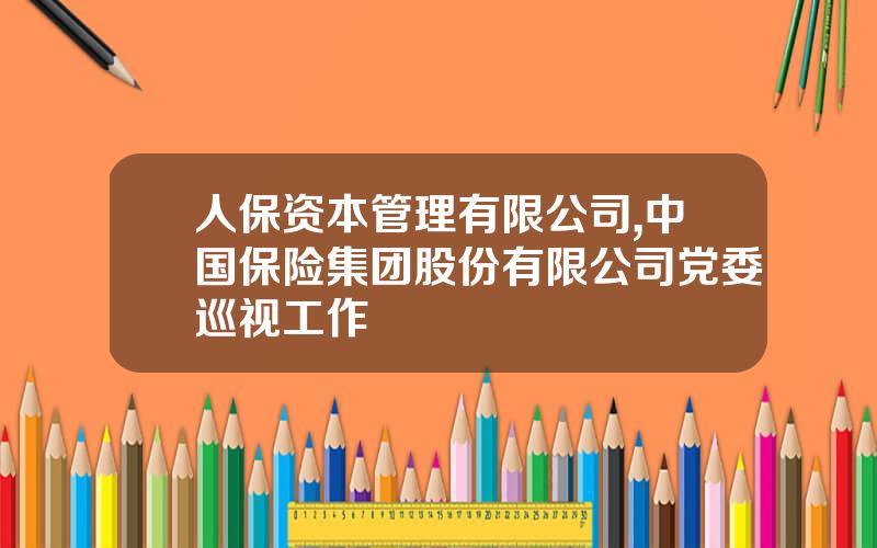 人保资本管理有限公司,中国保险集团股份有限公司党委巡视工作