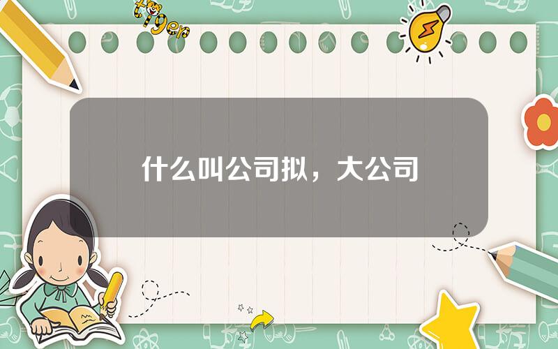 什么叫公司拟，大公司
