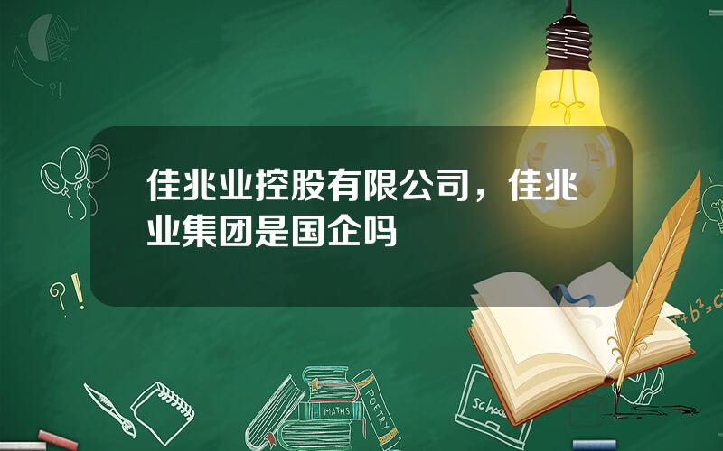 佳兆业控股有限公司，佳兆业集团是国企吗